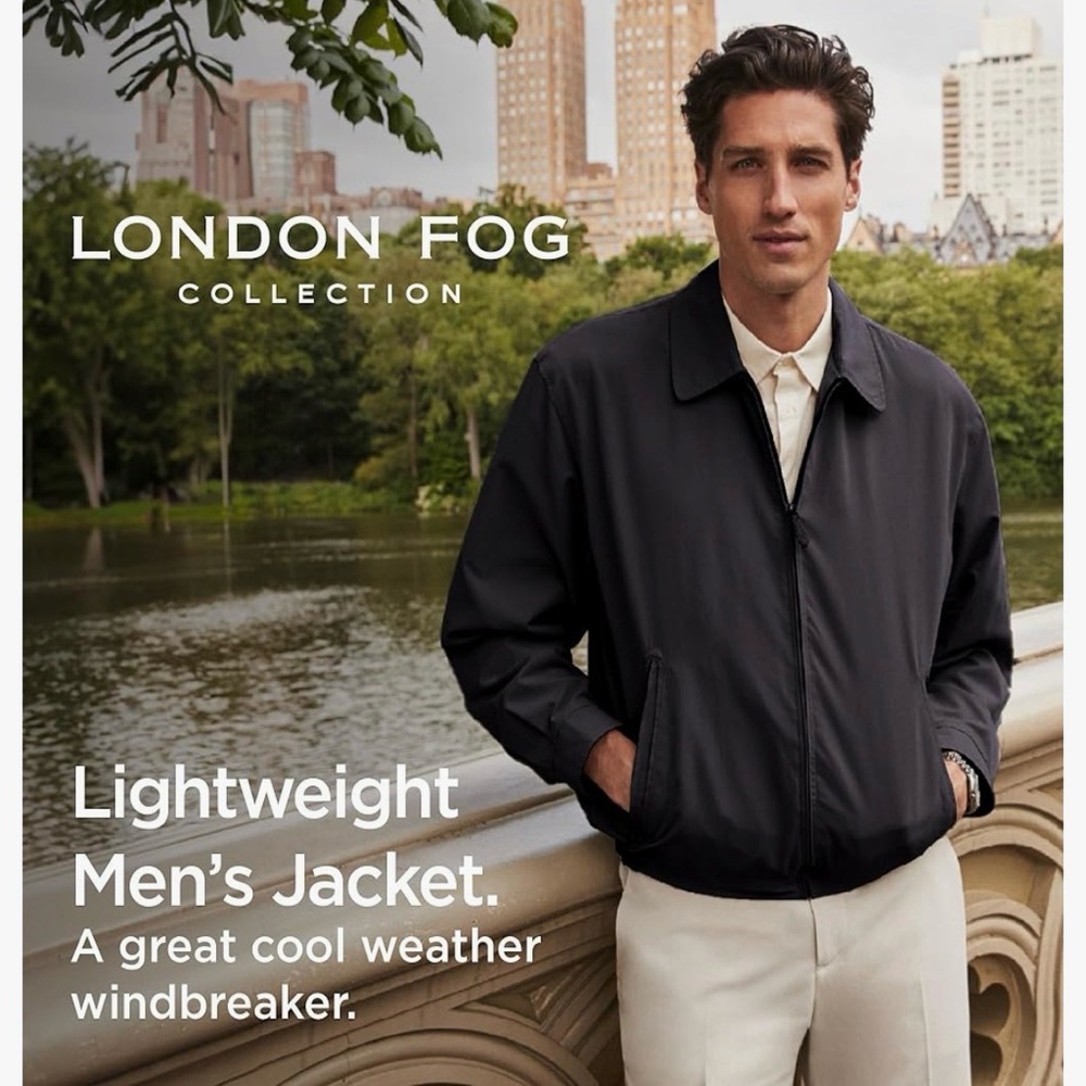 London Fog MEN'S AUBURN LIGHT WEIGHT ZIP FRONT GOLF JACKET - Picture 3 of 10